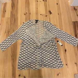 Nic & Zoe blue & cream cardigan NWT